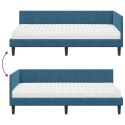 VidaXL Rama Łóżka Narożnego z Materacem 2 pcs Niebieski Aksamit