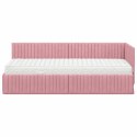 VidaXL Rama Łóżka Narożnego z Materacem 2 pcs Szary Aksamit