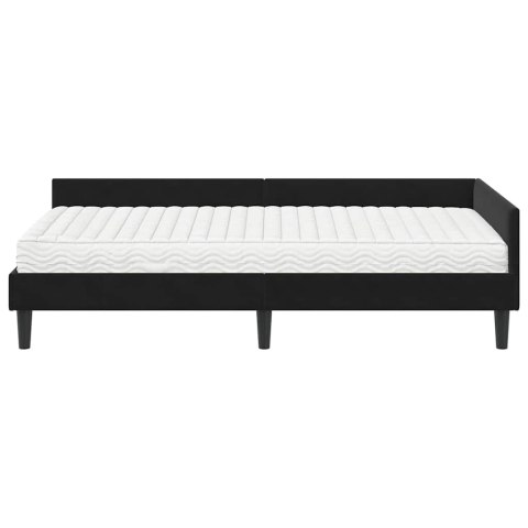 RAMA ŁÓŻKA NAROŻNEGO Z MATERACEM INNY 2 PCS CZARNY AKSAMIT