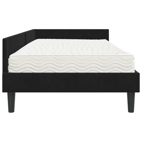 RAMA ŁÓŻKA NAROŻNEGO Z MATERACEM INNY 2 PCS CZARNY AKSAMIT