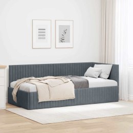 VidaXL Rama łóżka narożnego Ciemnoszary 90 cm x 200 cm Aksamit