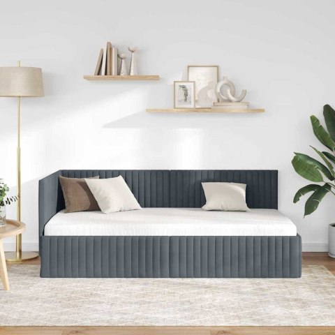 RAMA ŁÓŻKA NAROŻNEGO CIEMNOSZARY 90CMX200CM AKSAMIT