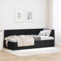 VidaXL Rama łóżka narożnego Z zagłówkiem Czarny 90 cm x 200 cm Aksamit