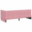 VidaXL Rama łóżka narożnego Z zagłówkiem Różowy 80 cm x 200 cm Aksamit