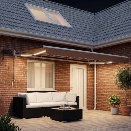 RĘCZNY RAMOWY ZEWNĘTRZNY MARKIZOWY Z LED PIASKOWY 4,5 × 3,5 M