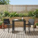 VidaXL Zestaw Mebli Ogrodowych 3 pcs Czarny i antracyt 80 x 80 x 73 cm
