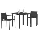 VidaXL Zestaw Mebli Ogrodowych 3 pcs Czarny i antracyt 80 x 80 x 73 cm