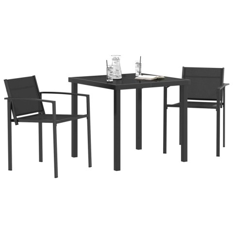 VidaXL Zestaw Mebli Ogrodowych 3 pcs Czarny i antracyt 80 x 80 x 73 cm