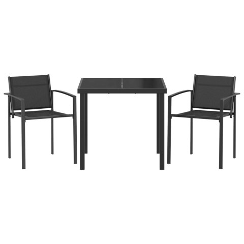 VidaXL Zestaw Mebli Ogrodowych 3 pcs Czarny i antracyt 80 x 80 x 73 cm