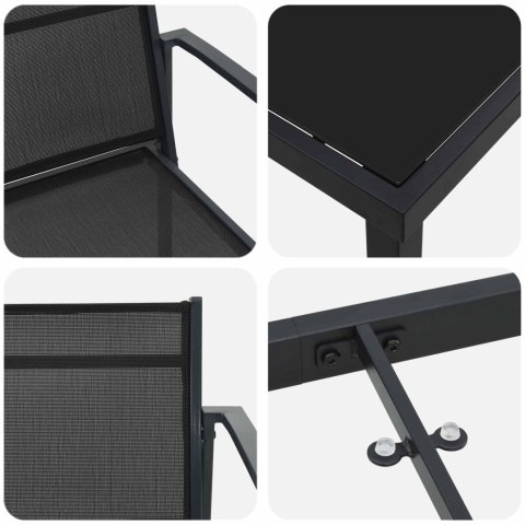 VidaXL Zestaw Mebli Ogrodowych 3 pcs Czarny i antracyt 80 x 80 x 73 cm