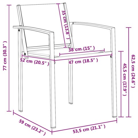 VidaXL Zestaw Mebli Ogrodowych 3 pcs Czarny i antracyt 80 x 80 x 73 cm
