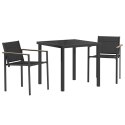 VidaXL Zestaw Mebli Ogrodowych 3 pcs Czarny i antracyt 80 x 80 x 73 cm
