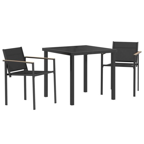 VidaXL Zestaw Mebli Ogrodowych 3 pcs Czarny i antracyt 80 x 80 x 73 cm