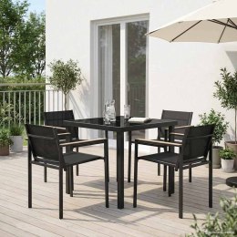 VidaXL Zestaw Mebli Ogrodowych 5 pcs Czarny i antracyt 80 x 80 x 73 cm