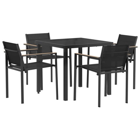 VidaXL Zestaw Mebli Ogrodowych 5 pcs Czarny i antracyt 80 x 80 x 73 cm