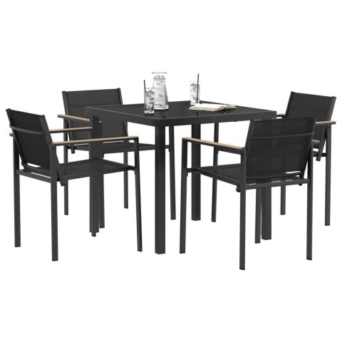 VidaXL Zestaw Mebli Ogrodowych 5 pcs Czarny i antracyt 80 x 80 x 73 cm