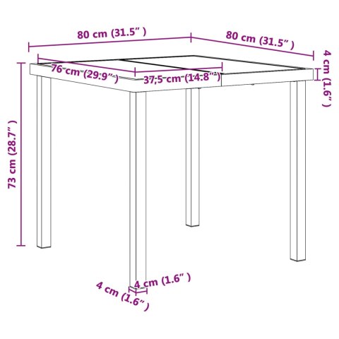 VidaXL Zestaw Mebli Ogrodowych 5 pcs Czarny i antracyt 80 x 80 x 73 cm