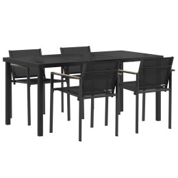 VidaXL Zestaw Mebli Ogrodowych 5 pcs Czarny i antracyt Textilene