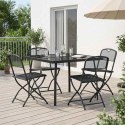ZESTAW MEBLI OGRODOWYCH 5 PCS ANTRACYTOWY ŻELAZO I STAL