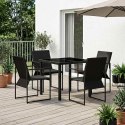 ZESTAW DO JADALNI W OGRODZIE 5 PCS CZARNY I ANTRACYT
