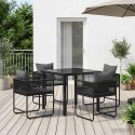 ZESTAW DO JADALNI W OGRODZIE 5 PCS CZARNY I ANTRACYT