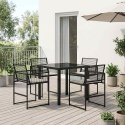 ZESTAW DO JADALNI W OGRODZIE 5 PCS CZARNY POLIRATTAN