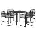 ZESTAW DO JADALNI W OGRODZIE 5 PCS CZARNY POLIRATTAN