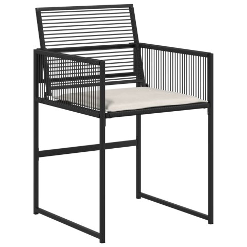 ZESTAW DO JADALNI W OGRODZIE 5 PCS CZARNY POLIRATTAN