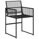 ZESTAW DO JADALNI W OGRODZIE 5 PCS CZARNY POLIRATTAN