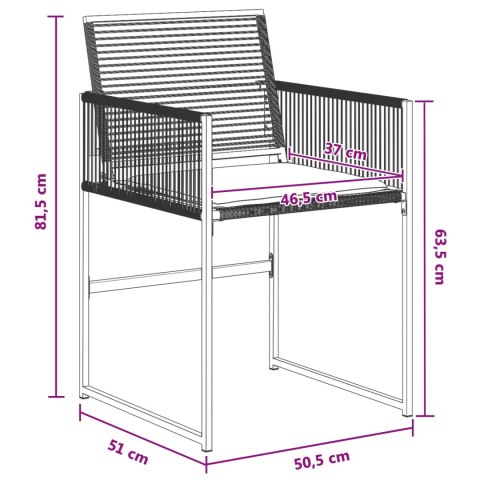 ZESTAW DO JADALNI W OGRODZIE 5 PCS CZARNY POLIRATTAN