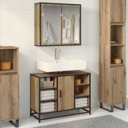 VidaXL Zestaw mebli łazienkowych z półką 2 pcs Dąb rzemieślniczy
