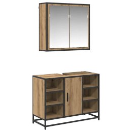 VidaXL Zestaw mebli łazienkowych z półką 2 pcs Dąb rzemieślniczy