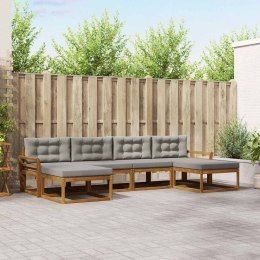 VidaXL Zestaw sof na zewnątrz z poduszką 6 pcs Naturalny i Jasny Szary