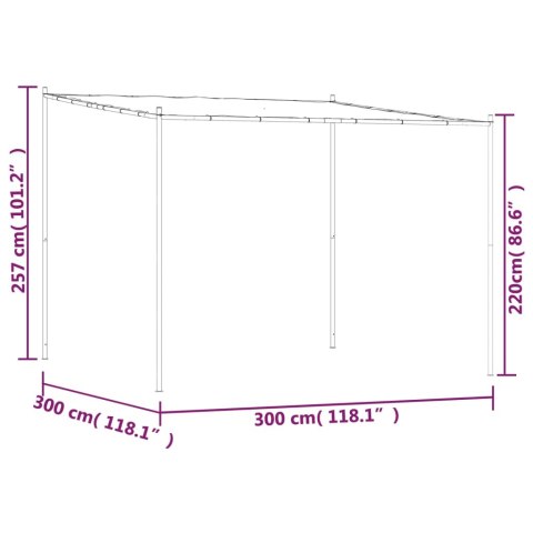 VidaXL Altana, beżowa, 3x3 m, 180 g/m², tkanina i stal