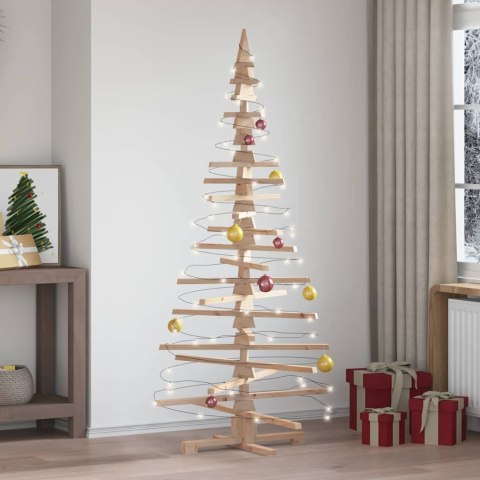 DREWNIANA CHOINKA Z PODSTAWĄ BRĄZOWY 180CM LITE DREWNO SOSNOWE