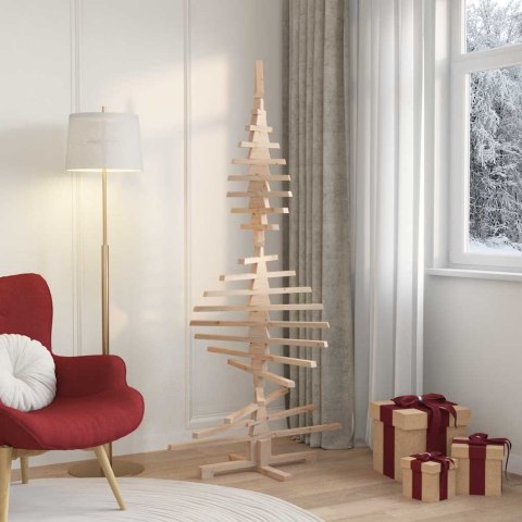 DREWNIANA CHOINKA Z PODSTAWĄ BRĄZOWY 180CM LITE DREWNO SOSNOWE