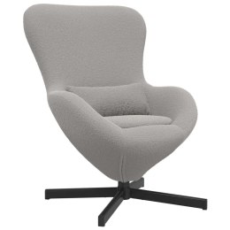 VidaXL Fotel jajo Jasnoszary 63 x 73 x 90 cm tkanina