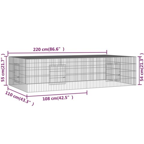KLATKA DLA KRÓLIKA 2 PANELE 220X110X55CM ŻELAZO