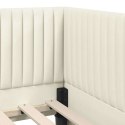 VidaXL Rama Łóżka Narożnego z Materacem 2 pcs Kremowy Aksamit