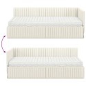 VidaXL Rama Łóżka Narożnego z Materacem 2 pcs Kremowy Aksamit
