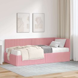 VidaXL Rama Łóżka Narożnego z Materacem 2 pcs Szary Aksamit