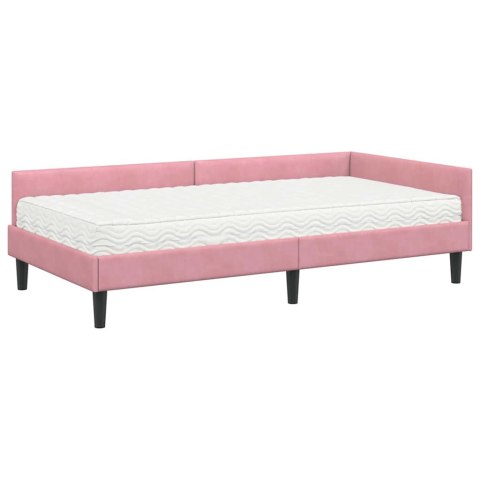 RAMA ŁÓŻKA NAROŻNEGO Z MATERACEM INNY 2 PCS SZARY AKSAMIT