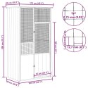WOLIERA ANTRACYTOWA 115X78X200CM GALWANIZOWANA STAL