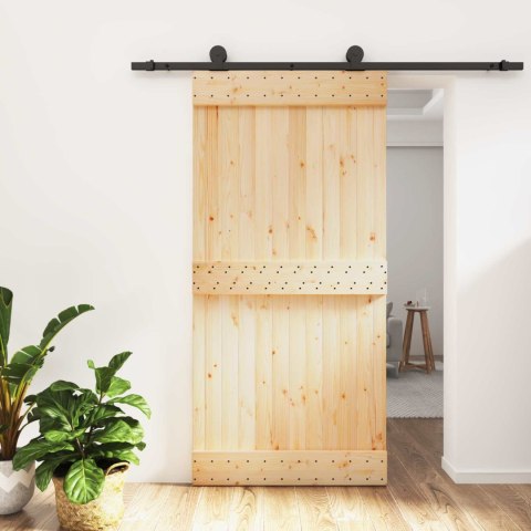 DRZWI PRZESUWNE NATURALNY I CZARNY 100X210CM