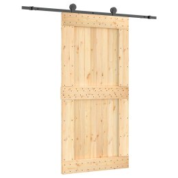 DRZWI PRZESUWNE NATURALNY I CZARNY 100X210CM