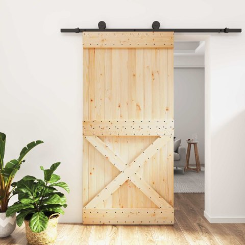 DRZWI PRZESUWNE NATURALNY I CZARNY 100X210CM