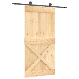 DRZWI PRZESUWNE NATURALNY I CZARNY 100X210CM
