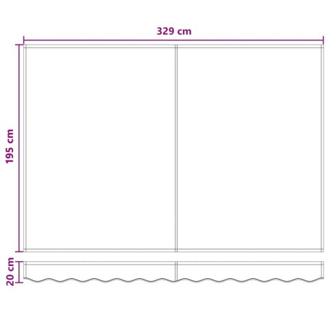 MARKIZA OGRODOWA WYSUWANA CIEMNOSZARY 3,5X2 M POLIESTER I ALUMINIUM