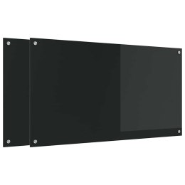 PANEL KUCHENNY 2 PCS CZARNY 110X60CM SZKŁO HARTOWANE