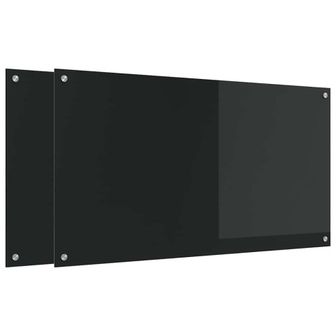 PANEL KUCHENNY 2 PCS CZARNY 110X60CM SZKŁO HARTOWANE